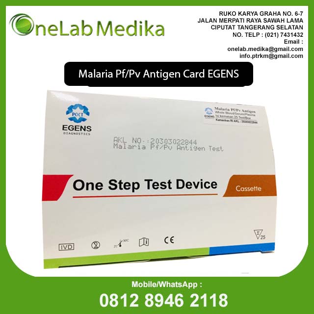 Rapid Test Malaria Pf/Pv Antigen Cassette 25 Test Egens
