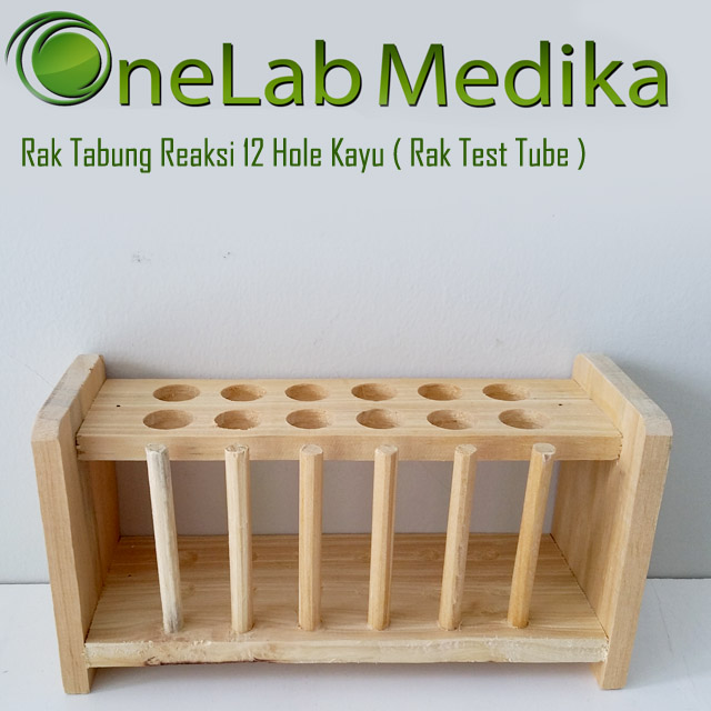 Rak Tabung Reaksi 12 Hole Kayu ( Rak Test Tube )