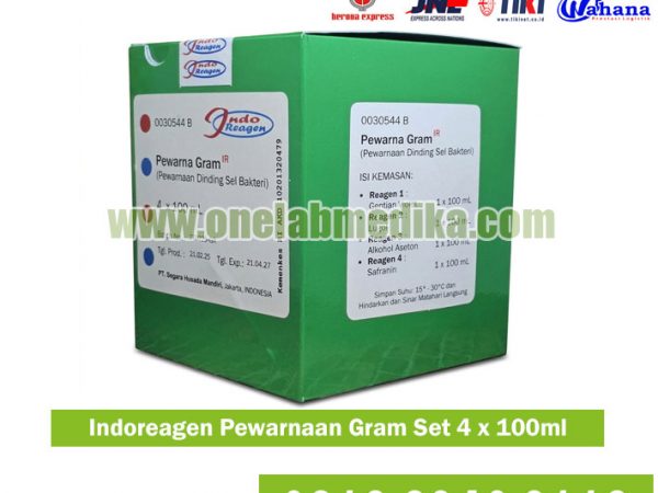 Indoreagen Pewarnaan Gram Set 4 x 100 ml untuk reagen mikrobiologi