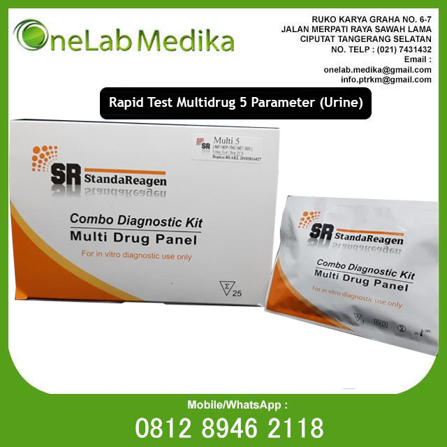 Rapid Test Narkoba Multi Drugs 5 Parameter SR Standareagen 25 pcs