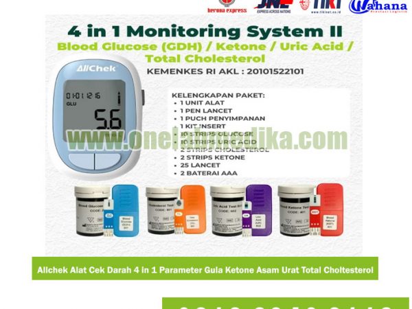 alat cek darah Allchek 4 in 1 untuk gula darah kolesterol asam urat dan keton