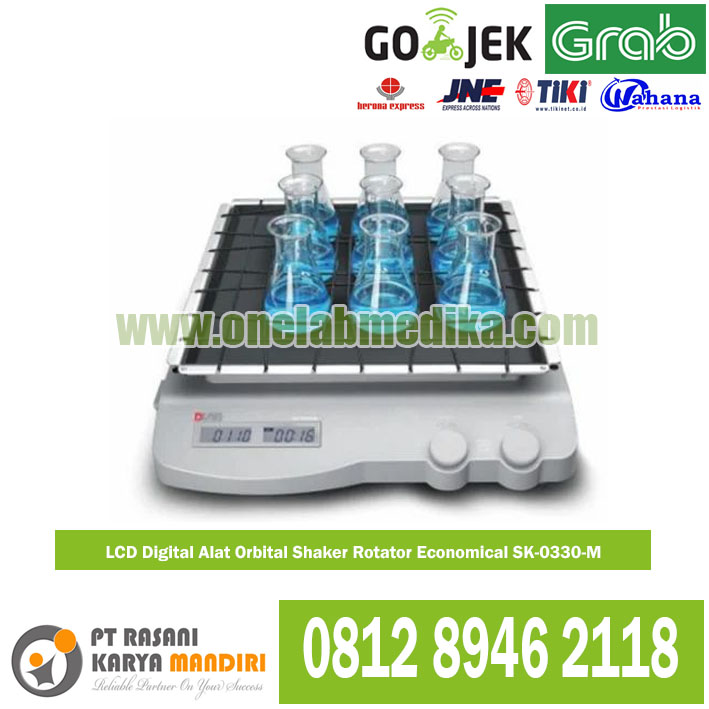 LCD Digital Orbital Shaker Rotator Economical SK-0330-M untuk mixing sampel laboratorium dengan putaran stabil dan presisi tinggi
