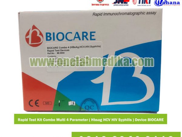 BIOCARE rapid test combo 4 parameter untuk deteksi HBsAg HCV HIV dan syphilis cepat