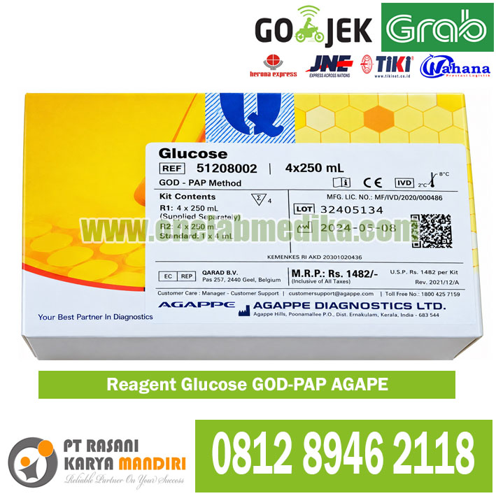 ALT Text: Reagent Glucose GOD-PAP AGAPPE reagen pemeriksaan glukosa